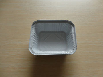 Rectangle nhôm Container Với nắp Đối với 450ml Thực phẩm lưu trữ Trắng tráng