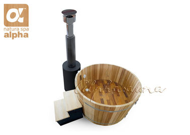 Rượu Barrel Tắm hơi Bồn tắm nước nóng với bên ngoài lò đốt gỗ SOT2 - 1829