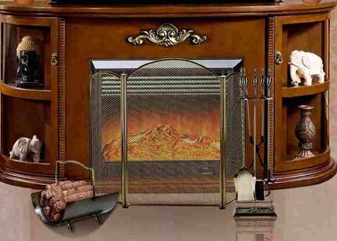 Louis Phong cách cổ Realistic lửa điện Lò sưởi TV / Pháp Bệ điều khiển từ xa